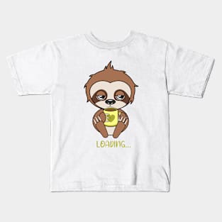 Loading, cute sloth Kids T-Shirt